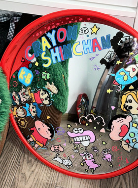 DIY广角凹凸镜 彩绘转角镜家用装饰 哈哈镜拍照道具创意抽象摆件