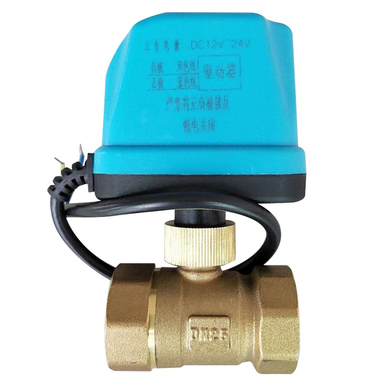 电磁阀电动球阀220v24太阳能y开关三通丝扣电子阀执行器dn15快放