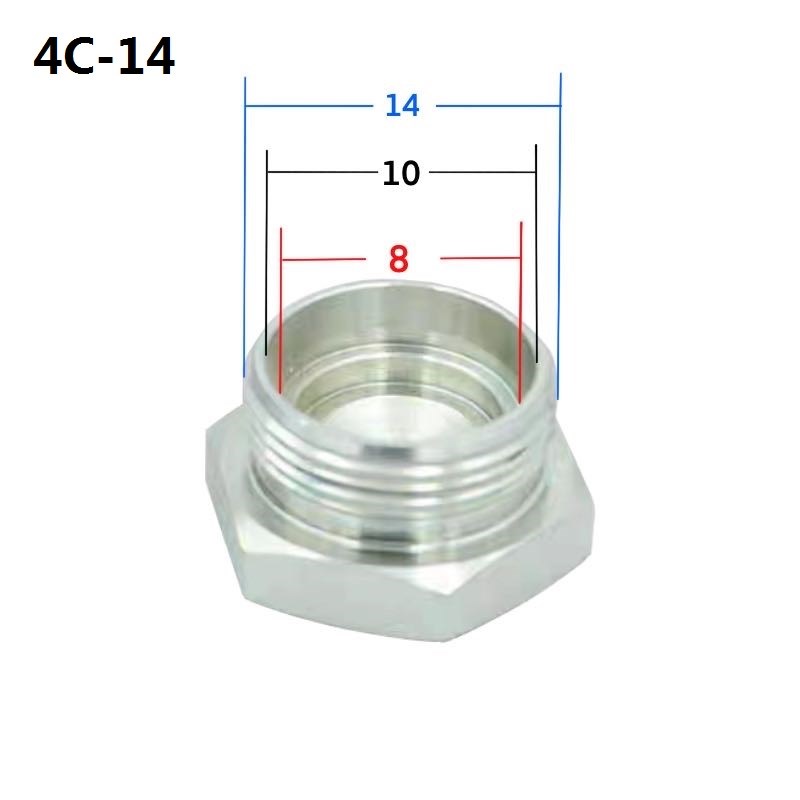 液压油堵油塞堵头H型卡套式伊顿永华z24度锥内外螺纹闷头4C4D9C9D