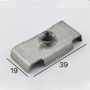 长方形铁管内焊h接螺母单双孔内丝牙铁片内塞母管口内置母堵头可