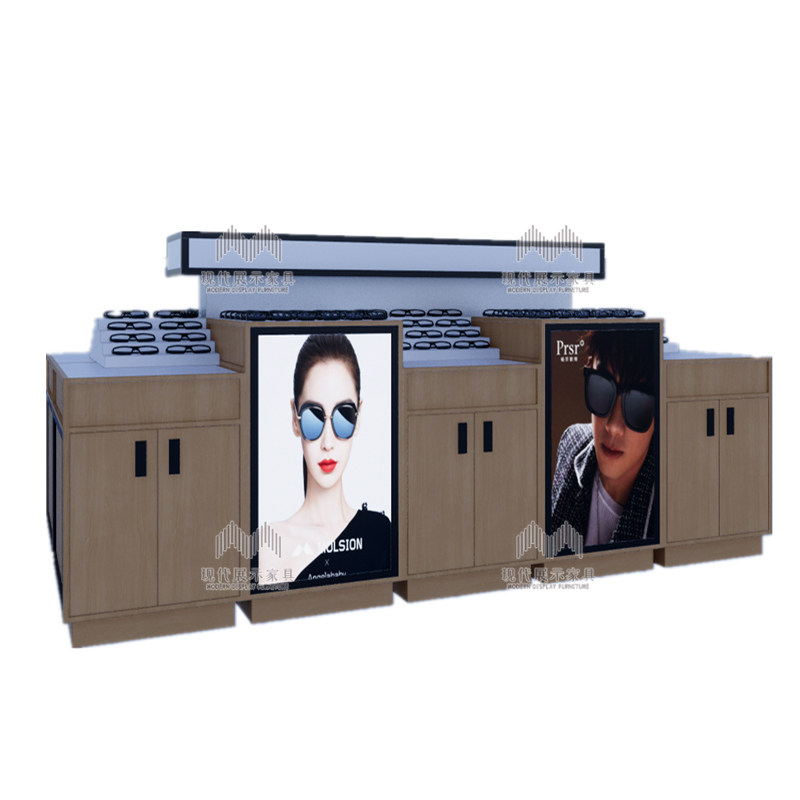 精品眼镜展柜 开放式眼镜展示柜 快时尚实木高柜矮柜中岛眼镜柜台