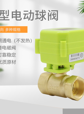微型电动球阀  电动二通阀 全铜   双向水控阀 A/DC9-24VW AC220V