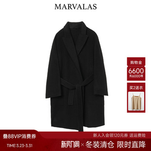 大衣 气质百搭收腰绵羊毛中长款 曼德诗骆驼绒毛呢外套2025冬季 新款