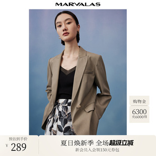 设计感休闲西服高级感时尚 新款 外套 2025秋季 曼德诗纯色一粒扣西装