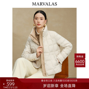 曼德诗短款羽绒服2025冬季新款时尚立领设计百搭蓬松轻盈保暖外套