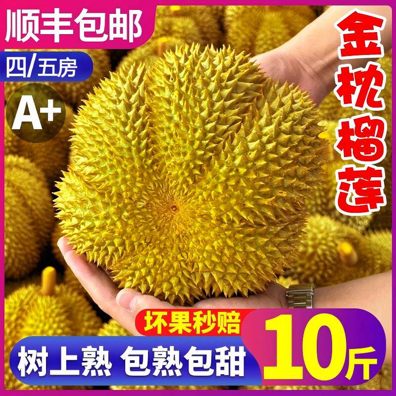 泰国进口金枕榴莲报恩新鲜果可选10斤一整个树上熟巴掌肉包邮顺丰