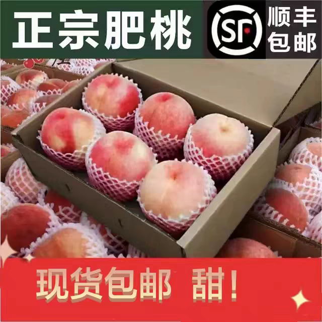 山东特产肥城突围桃子脆甜大桃子水蜜桃肥桃蜜桃新鲜当季水果顺丰