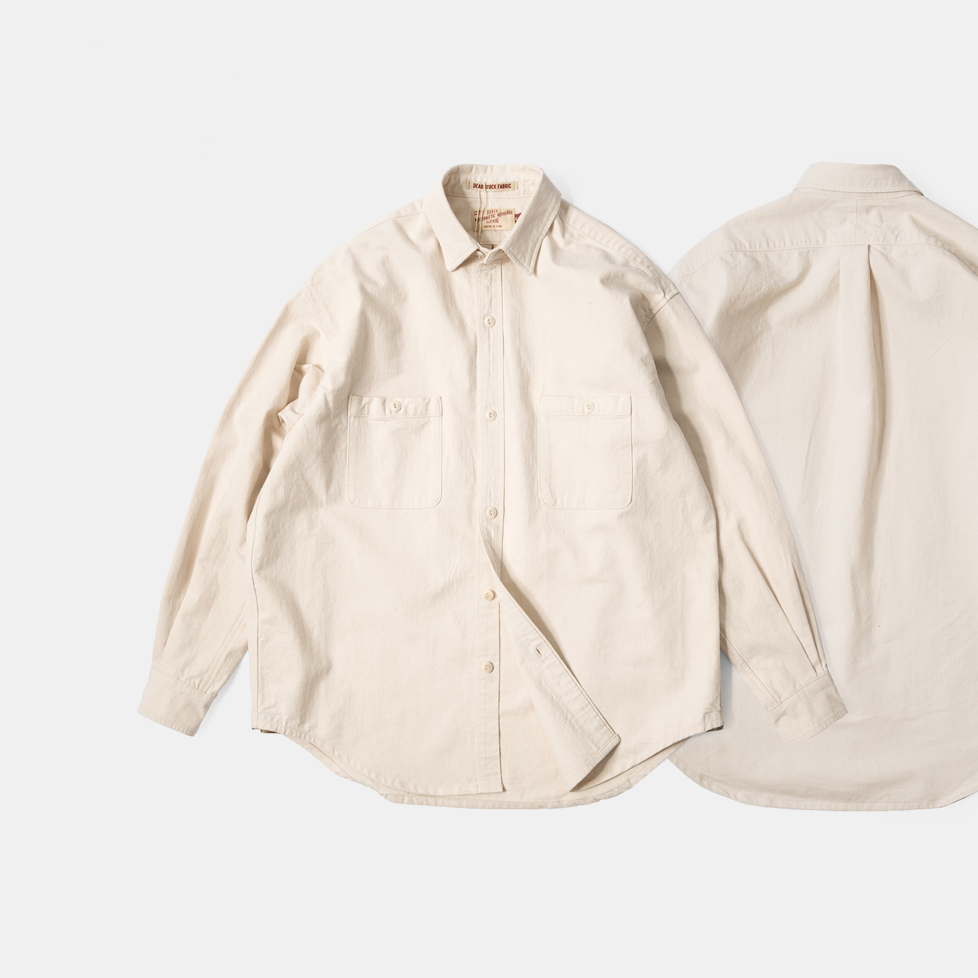 Burcs复古全棉籽壳面料百搭衬衫