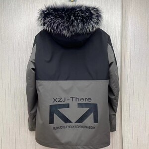 新款派克服男2023时尚秋冬皮草外套獭兔毛内胆可拆卸毛领皮毛一体