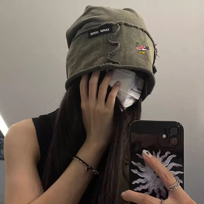 【官网正品】HUMAN WEEH破洞堆堆帽男女通用四季冷帽显脸小包头帽