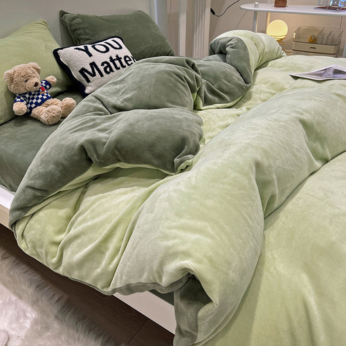 冬季被套寝言寝语简约牛奶绒