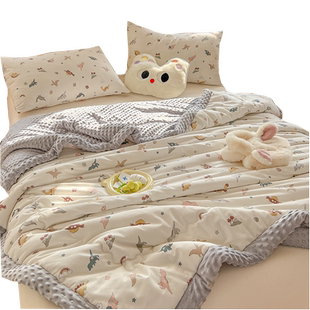 全棉豆豆被春秋被25新款夏凉被可机洗儿童空调被幼儿园薄被子冬被