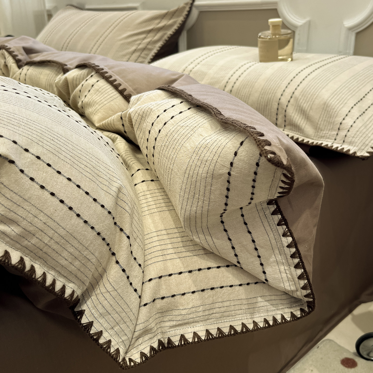 复古风条纹色织提花四件套全棉纯棉被套床单高级感床上用品26新款,床上用品,床品套件/四件套/多件套,淘宝优惠券,粉丝福利购,淘宝优惠卷