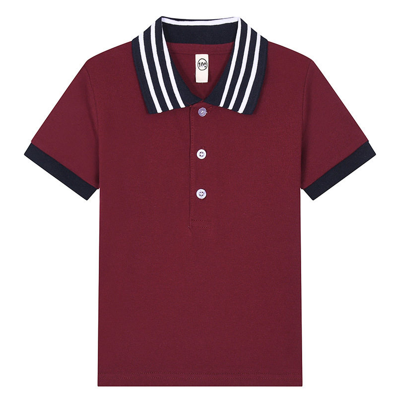 kids儿童t恤长袖纯棉白色翻领男童polo衫女童小学生中大童校服