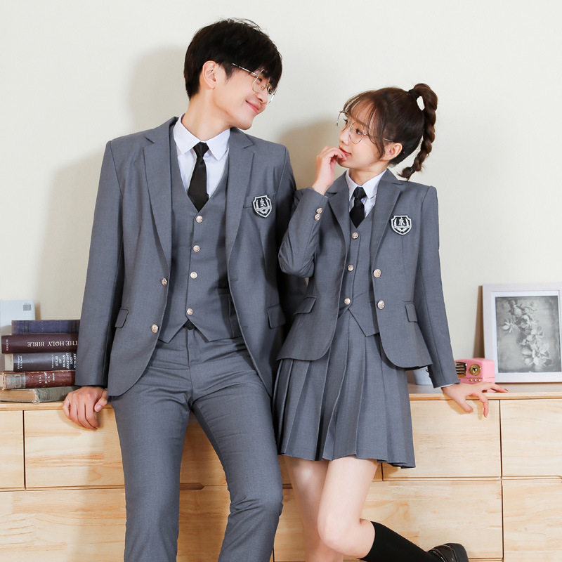 七谷娘学生校服套装中学高中大学班服学院风西服马甲jk服幼师园服