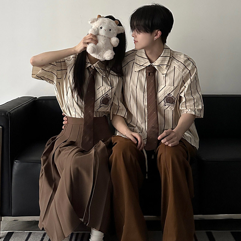 jk制服夏季驼色裙学院风高中学生DK校服日系毕业运动会班服套装