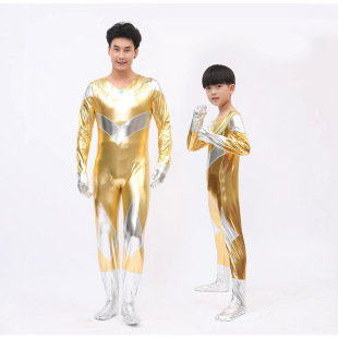 儿童表演服 校园小学生奥特亲子迪迦面具帅气户外游玩连体服礼物