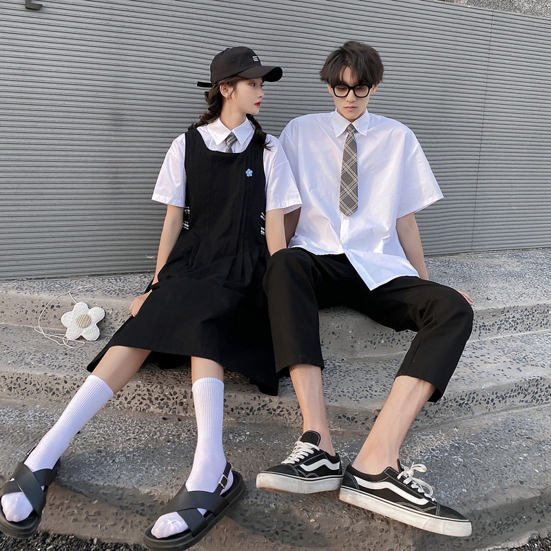 代发班服夏季新款学院风初高中学生校服套装韩版连衣裙女背带裙