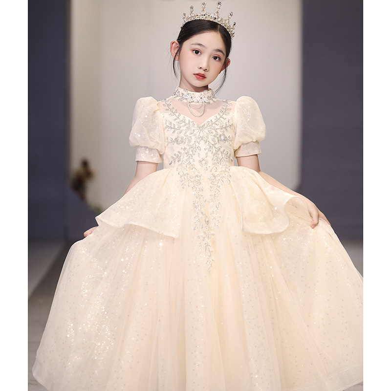 儿童礼服十岁生日宴花童婚礼小女孩高端公主裙女童钢琴演奏