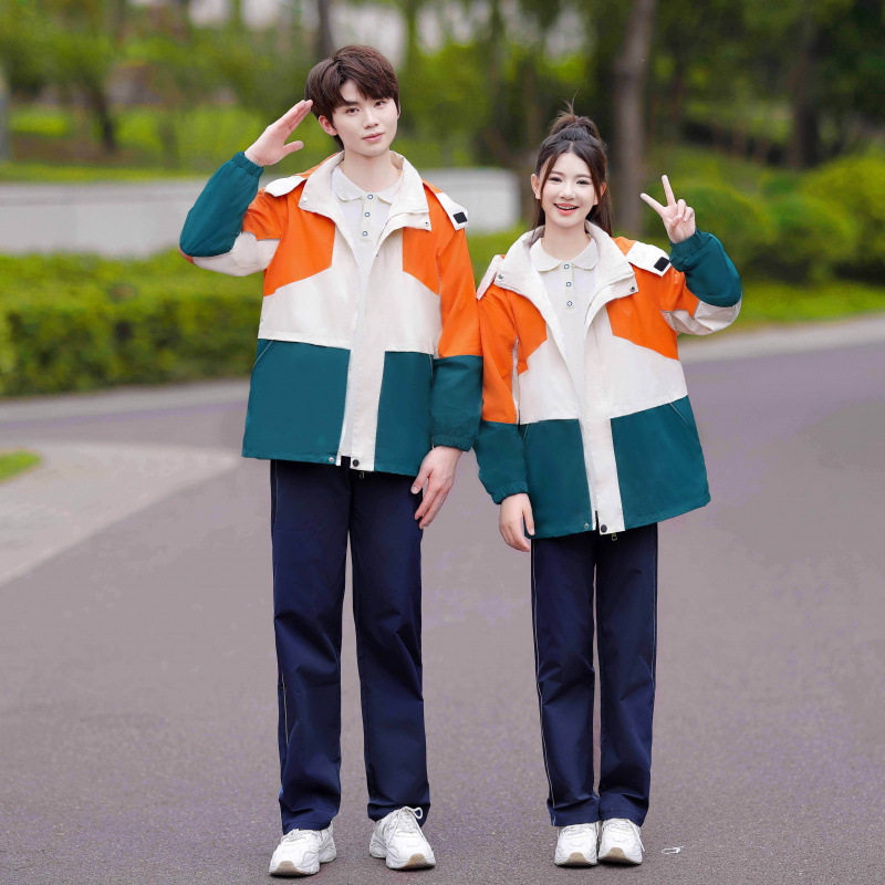 2025秋季校服实拍新款情侣秋冬学生班服校服冲锋衣运动会套装