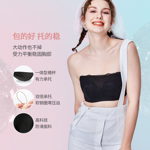 无肩带内衣女夏薄款 大码 大胸显小抹胸防滑裹胸文胸隐形胸罩