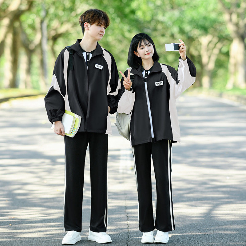 班服套装秋冬季韩版学院风校园初高中学生运动会冲锋衣校服三件套