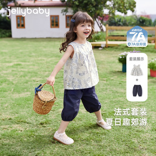 甜美纯棉两件套小童短袖 宝宝夏季 7A抗菌 衣服潮儿童 女童套装