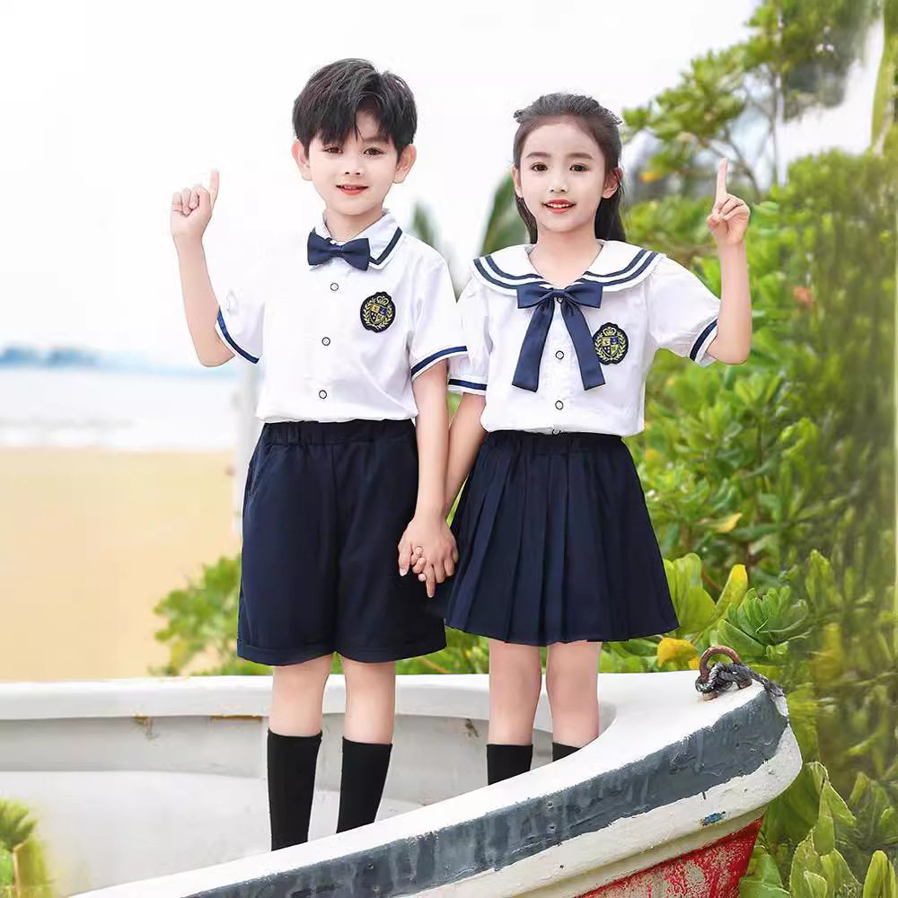 幼儿园园服夏季海军风小学生校服学院风六一儿童毕业合唱表演班服