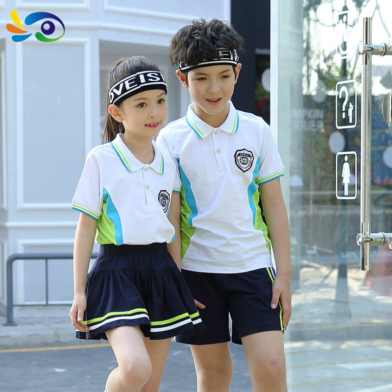 小学生校服夏装2022新款中学班服幼儿园园服运动团体服T05D31