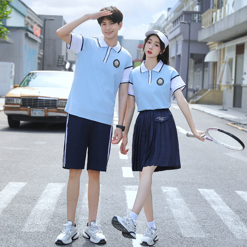 小学五六年级班服夏季英伦学院风毕业照短袖初中生运动会校服套装