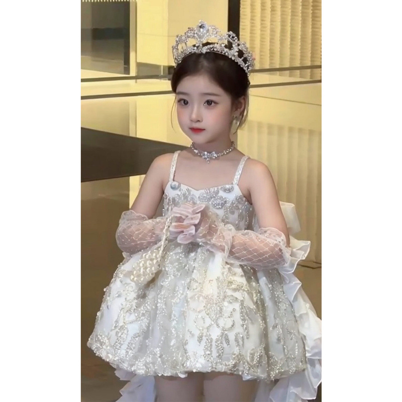 2025新款八音盒女童公主裙儿童洛丽塔蓬蓬裙女孩连衣裙生日礼服