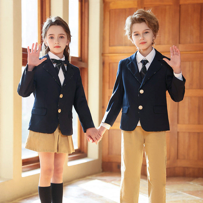 幼儿园园服男女童西装班服小学生校服春秋套装英伦学院风秋冬西服