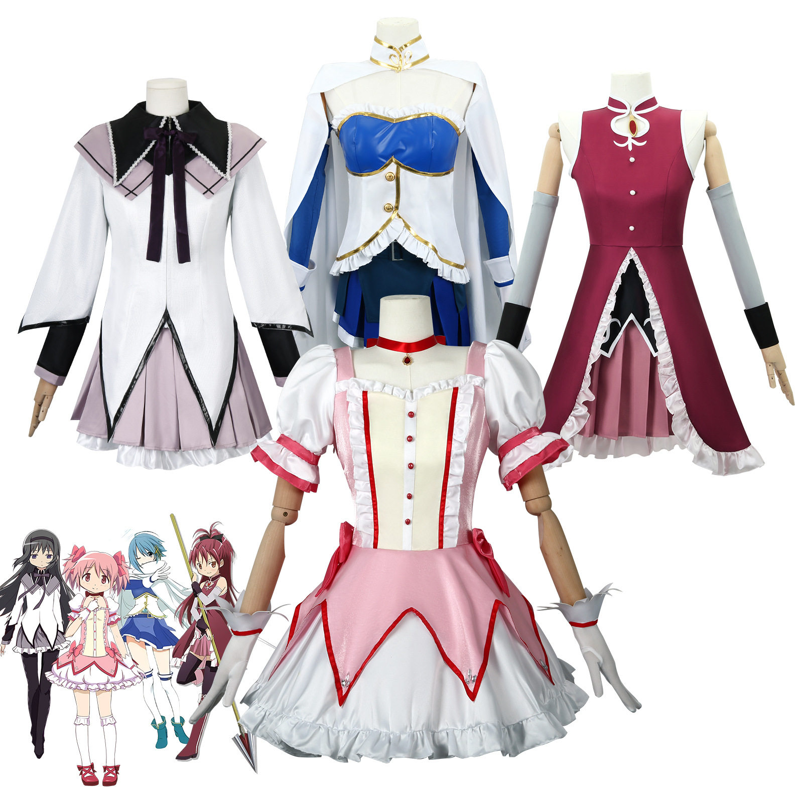 魔法少女小圆cos服晓美焰鹿目圆粉色礼服cosplay服美树沙耶香校服