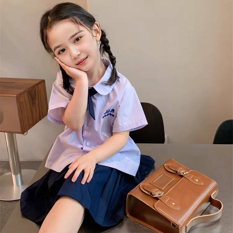 泰式学院风夏小学生毕业班服幼儿园园服女童泰国校服洋气JK裙套装