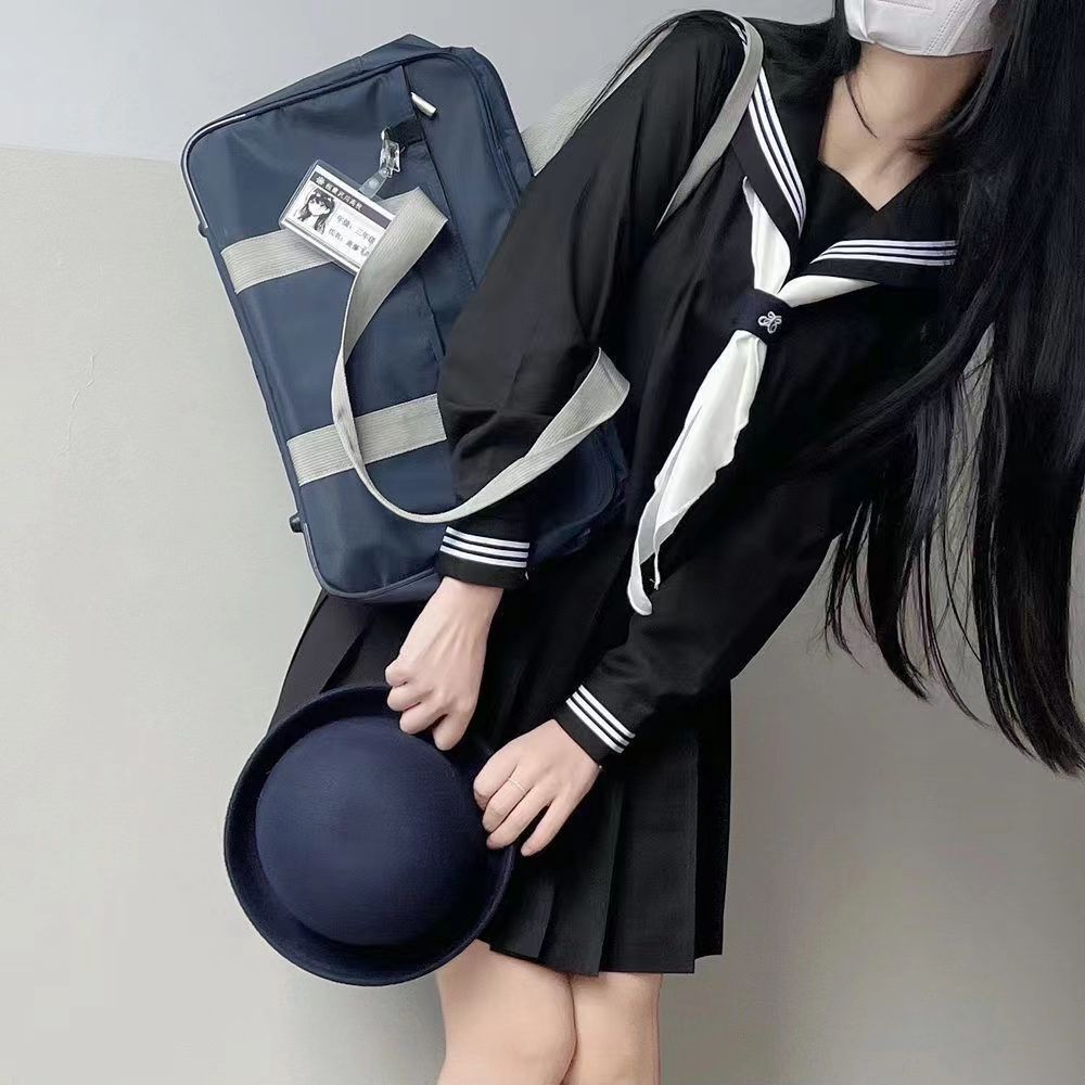 黑三本领巾jk制服裙正版长袖基础款水手服日系校供学院风校服套装