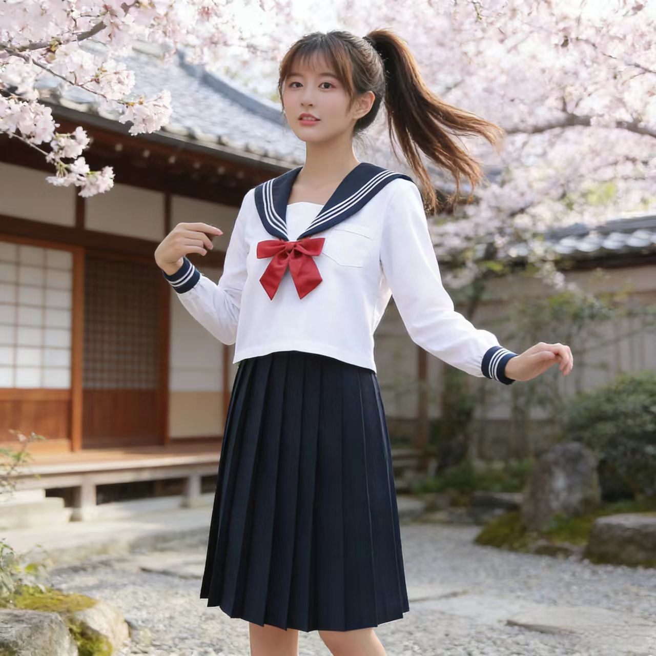 白三本原创正统基础款jk制服正版女学生水手服四季学院风套装校服
