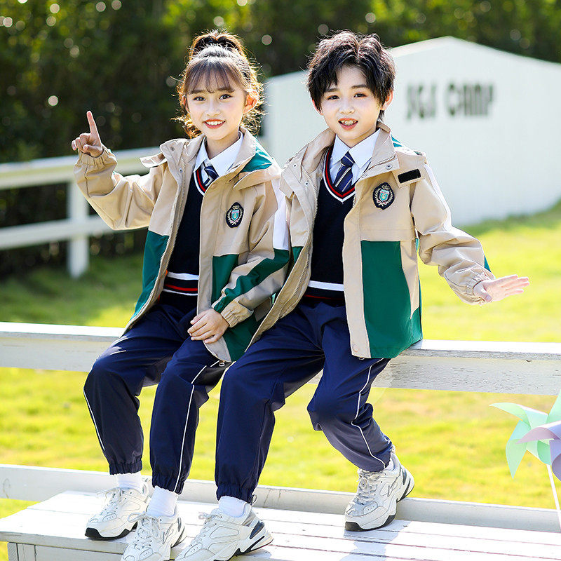 幼儿园园服春秋装小学生校服冲锋衣春秋装秋装小学生校服冲锋套装