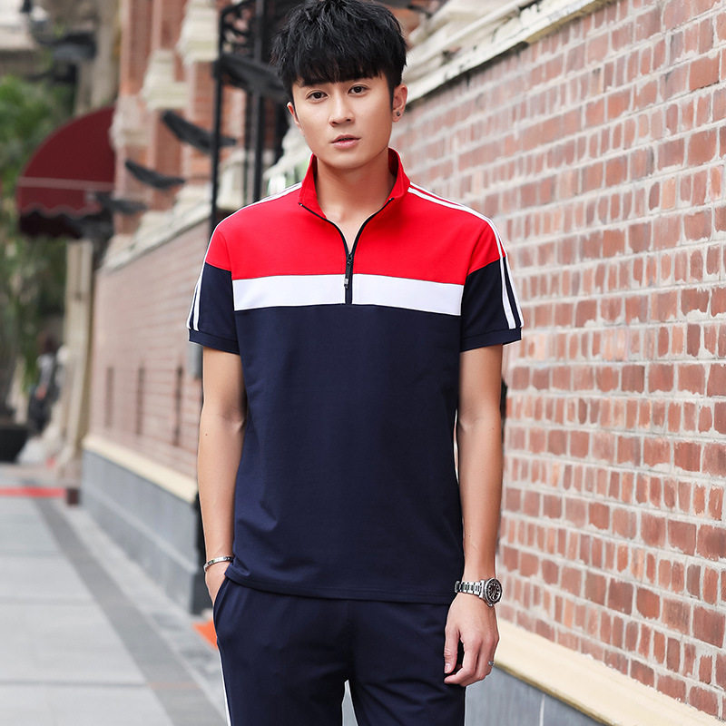 中学生夏季短袖校服 初中生班服团体服中学生运动运动服套装批发