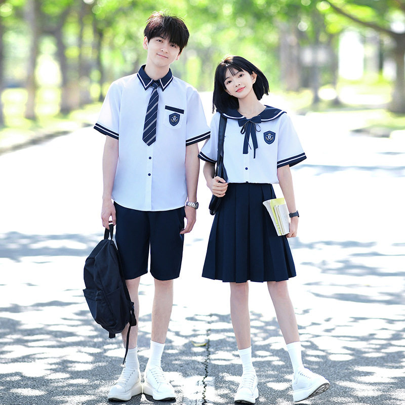 班服初中生海军领学院风衬衫JK制服套装高中小学生校服合唱演出服