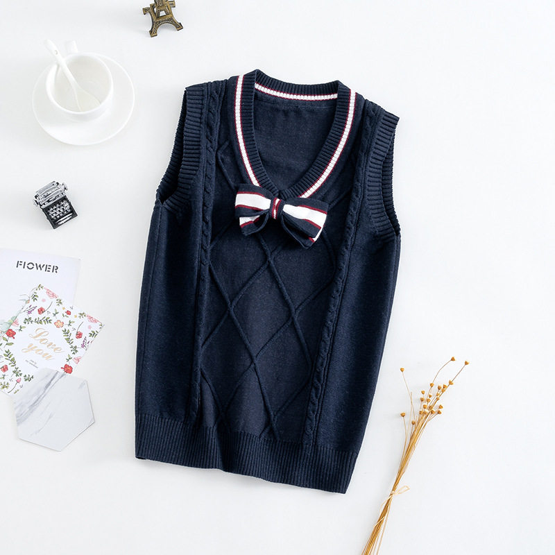 儿童马甲毛衣秋冬洋气学院风班服幼儿园园服小学生针织英伦风校服