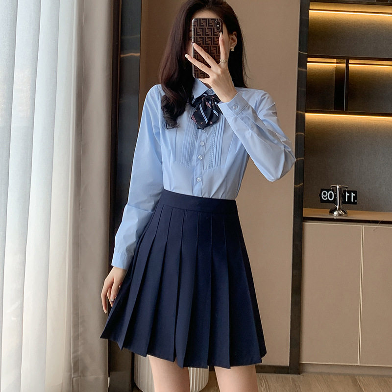 七谷娘班服套装英伦学院风校服中学生jk衬衫百褶裙合唱演出服春秋