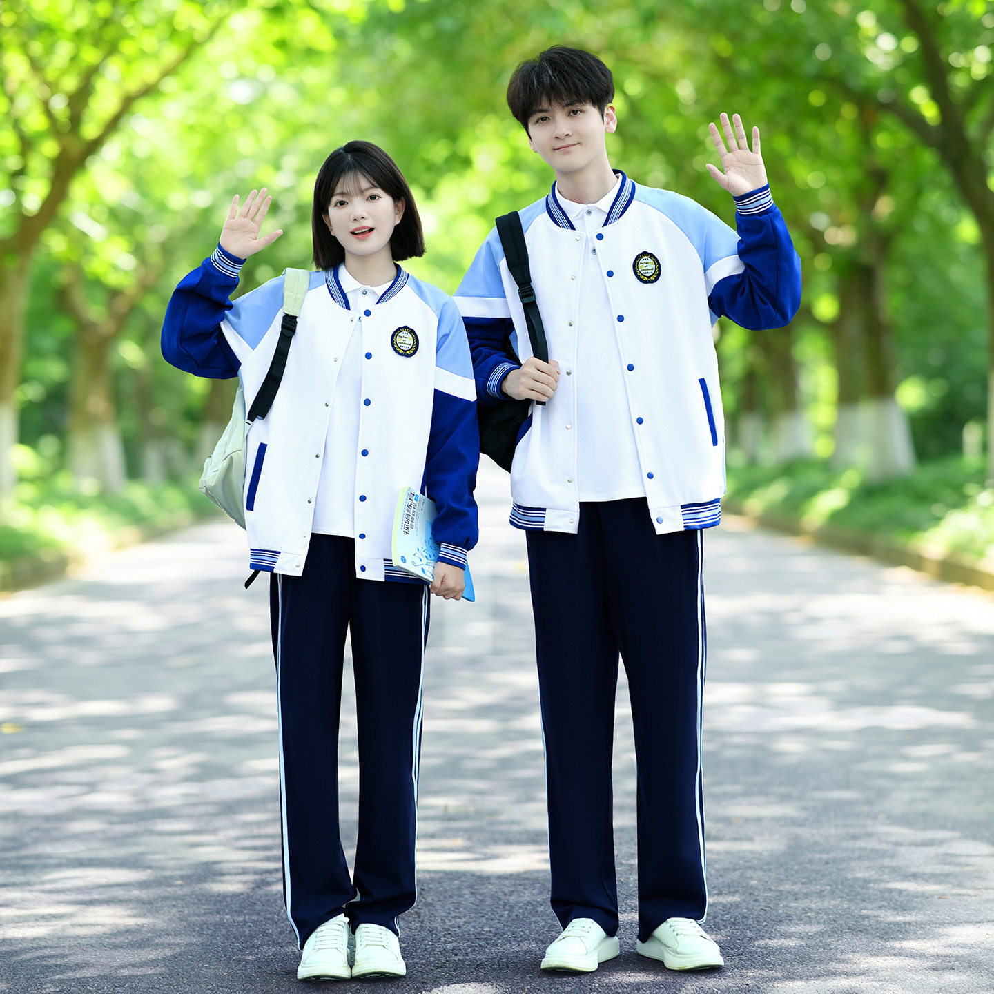 校服套装初高中学生新款秋季学院风棒球服三件套运动会开幕式班服