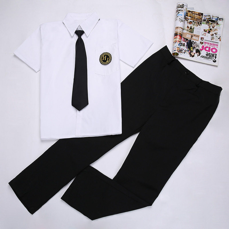 校服学生JK制服夏季韩版短袖衬衫套装学院风水手服男高中班服韩