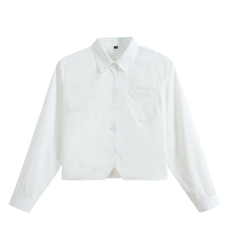 日系JK制服学生夏季短款短袖衬衫和长袖白衬衫学生校服班服白衬衫