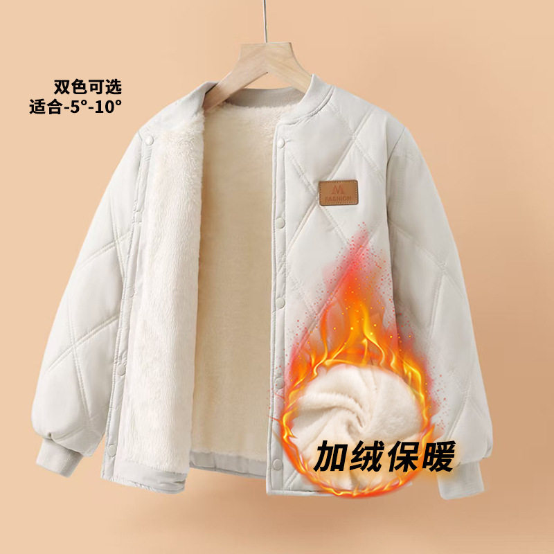 儿童棉服内胆男童保暖外套女童夹棉加绒棉衣中大童校服内胆冬季装