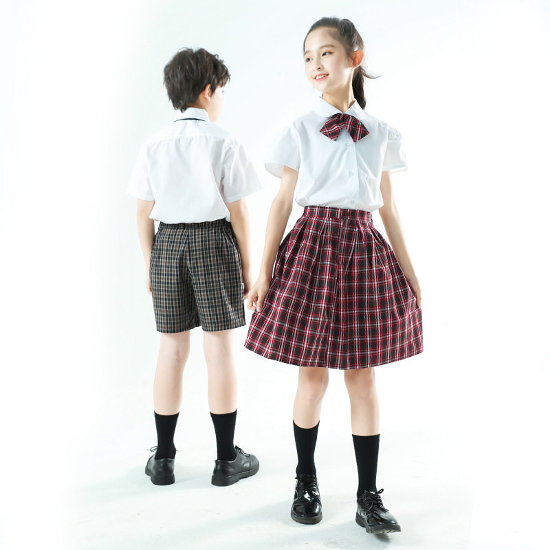 深圳校服小学生班服短袖衬衣裙子夏季礼服秋冬毛衣礼服男女班服批