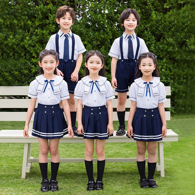 幼儿园园服小学生校服学院风夏装班服六一合唱演出服毕业班服套装