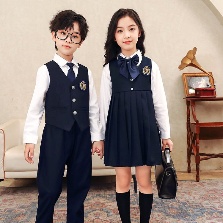 小学生校服春秋装套装英伦风男女童马甲连衣裙儿童幼儿园班服园服