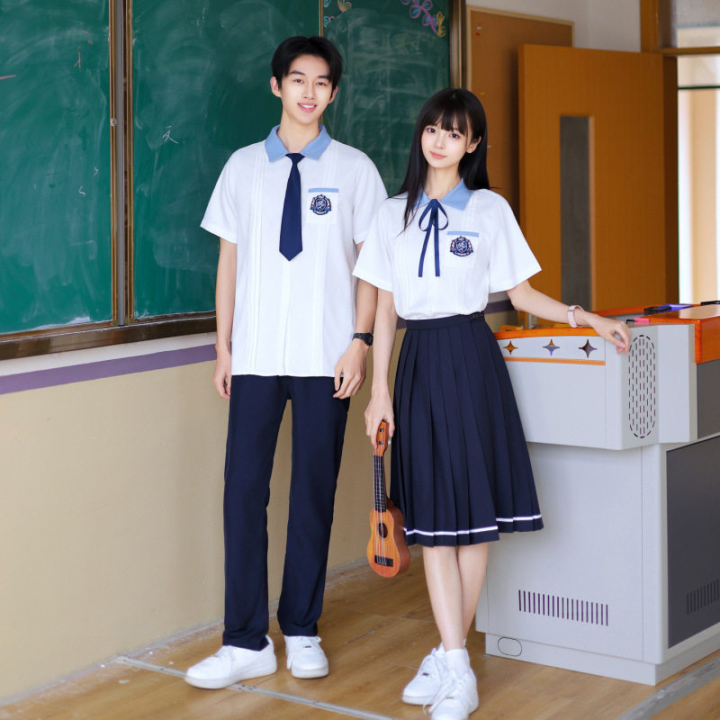 学院风班服夏季合唱朗诵演出服毕业季运动会初中高中学生校服套装