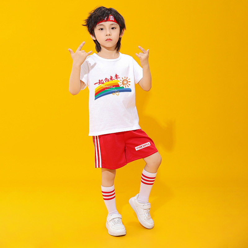 元旦儿童啦啦队演出服幼儿园中小学生大合唱舞蹈表演服装男童女童